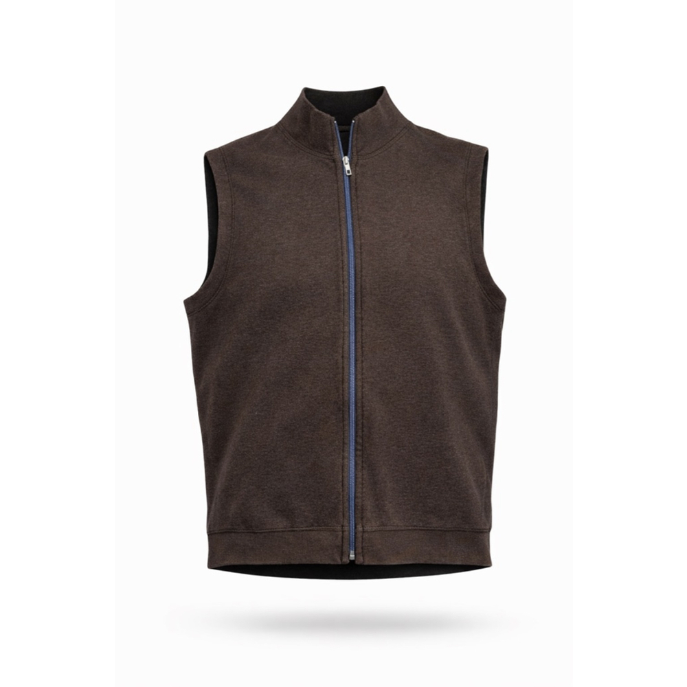 Tommy Bahama Men’s Sweater Vest Brown/Gray Reversible Pro Zip Sz Large